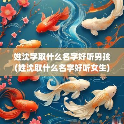 姓沈字取什么名字好听男孩(姓沈取什么名字好听女生)
