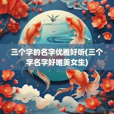 三个字的名字优雅好听(三个字名字好唯美女生)