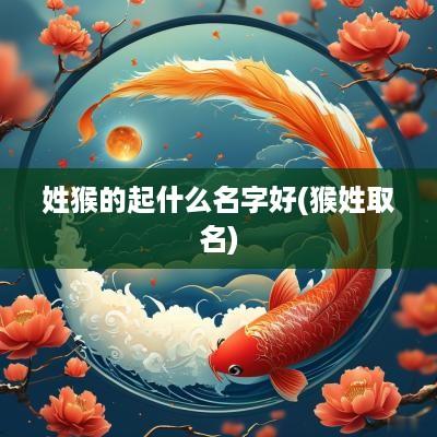 姓猴的起什么名字好(猴姓取名)