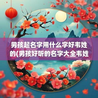 男孩起名字用什么字好韦姓的(男孩好听的名字大全韦姓)