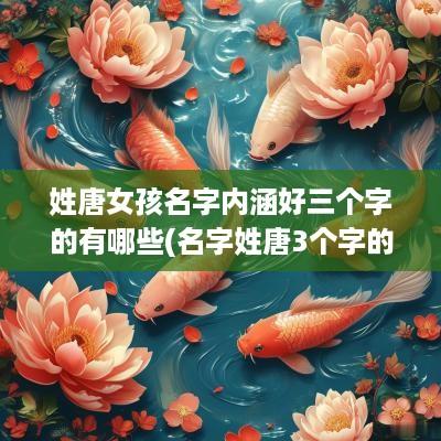 姓唐女孩名字内涵好三个字的有哪些(名字姓唐3个字的女生的名字)