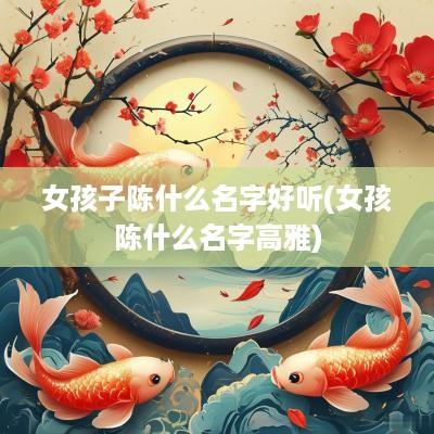 女孩子陈什么名字好听(女孩陈什么名字高雅)