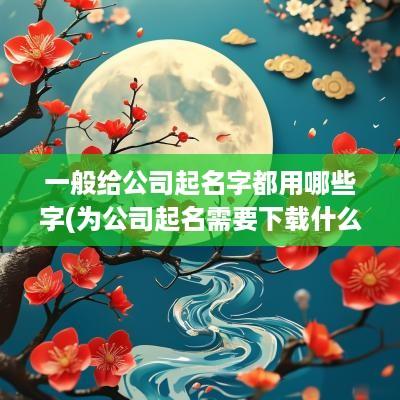 一般给公司起名字都用哪些字(为公司起名需要下载什么软件)