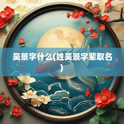吴景字什么(姓吴景字辈取名)
