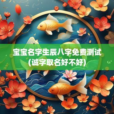 宝宝名字生辰八字免费测试(诚字取名好不好)