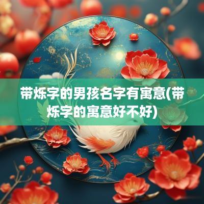 带烁字的男孩名字有寓意(带烁字的寓意好不好)
