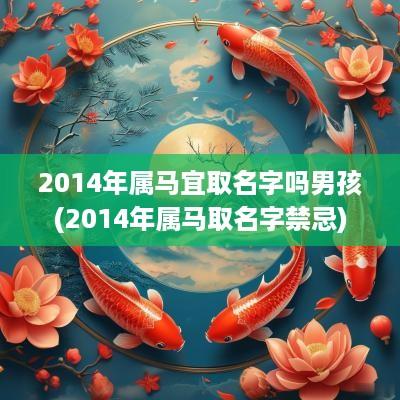 2014年属马宜取名字吗男孩(2014年属马取名字禁忌)