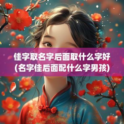 佳字取名字后面取什么字好(名字佳后面配什么字男孩)