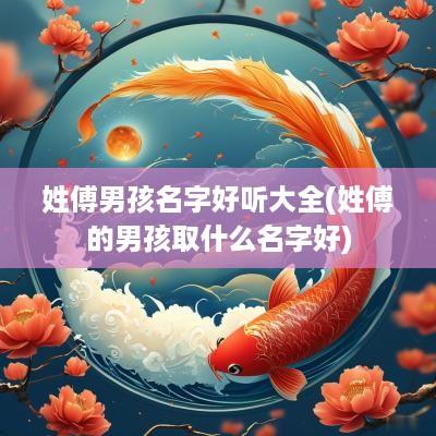 姓傅男孩名字好听大全(姓傅的男孩取什么名字好)