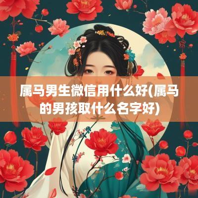 属马男生微信用什么好(属马的男孩取什么名字好)