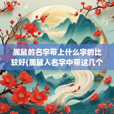 属鼠的名字带上什么字的比较好(属鼠人名字中带这几个字)