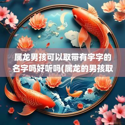 属龙男孩可以取带有宇字的名字吗好听吗(属龙的男孩取名带龙字好吗)