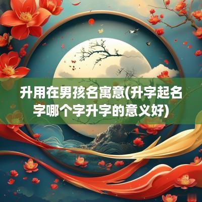 升用在男孩名寓意(升字起名字哪个字升字的意义好)