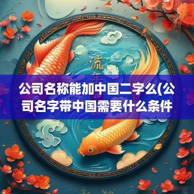 公司名称能加中国二字么(公司名字带中国需要什么条件)