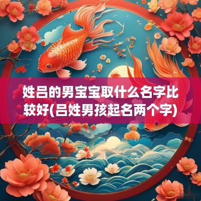 姓吕的男宝宝取什么名字比较好(吕姓男孩起名两个字)