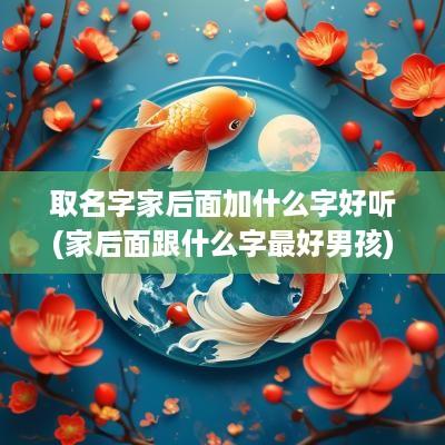 取名字家后面加什么字好听(家后面跟什么字最好男孩)