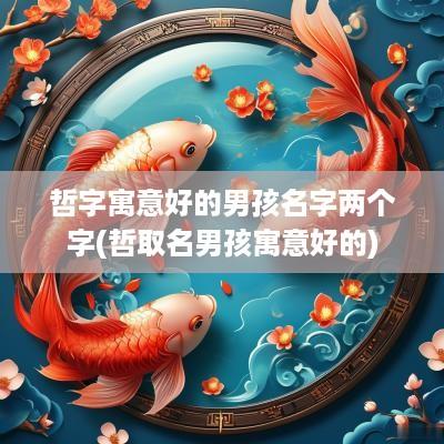 哲字寓意好的男孩名字两个字(哲取名男孩寓意好的)