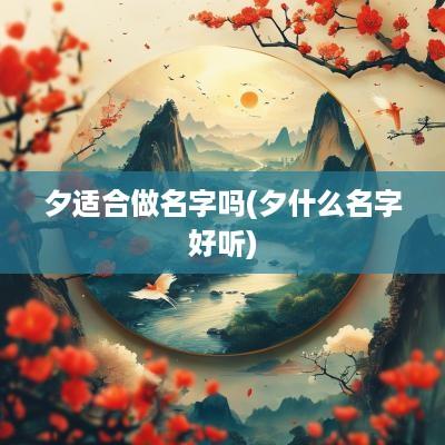 夕适合做名字吗(夕什么名字好听)