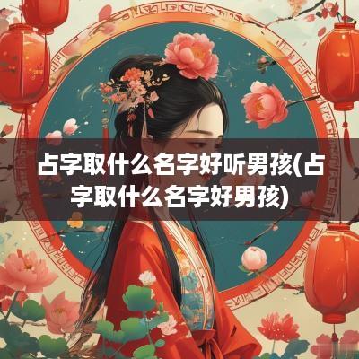 占字取什么名字好听男孩(占字取什么名字好男孩)