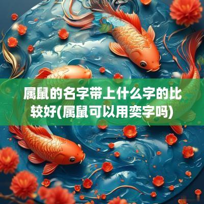 属鼠的名字带上什么字的比较好(属鼠可以用奕字吗)
