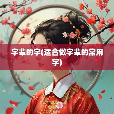 字辈的字(适合做字辈的常用字)