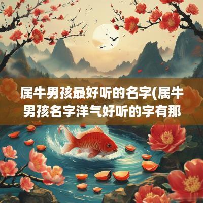属牛男孩最好听的名字(属牛男孩名字洋气好听的字有那些)