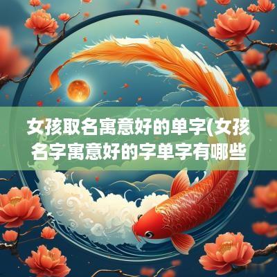 女孩取名寓意好的单字(女孩名字寓意好的字单字有哪些)