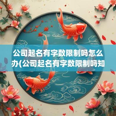 公司起名有字数限制吗怎么办(公司起名有字数限制吗知乎)