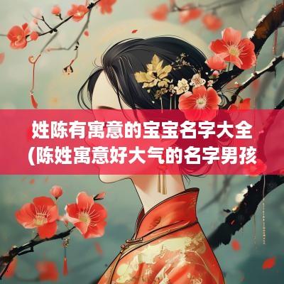 姓陈有寓意的宝宝名字大全(陈姓寓意好大气的名字男孩)