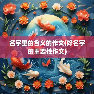 名字里的含义的作文(好名字的重要性作文)