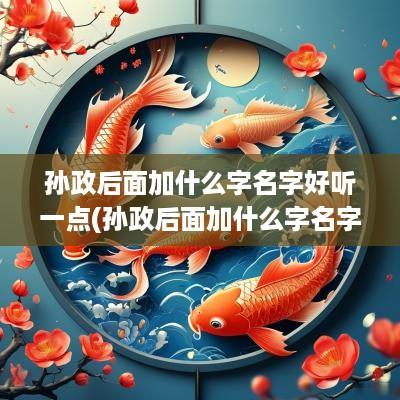 孙政后面加什么字名字好听一点(孙政后面加什么字名字好听)