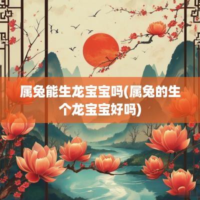 属兔能生龙宝宝吗(属兔的生个龙宝宝好吗)