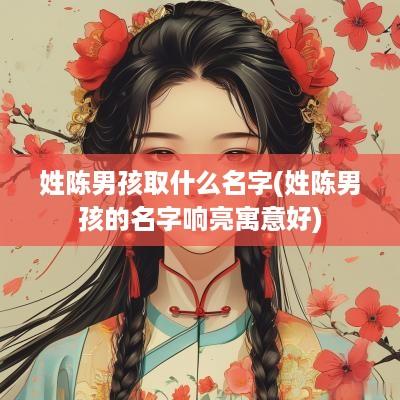 姓陈男孩取什么名字(姓陈男孩的名字响亮寓意好)