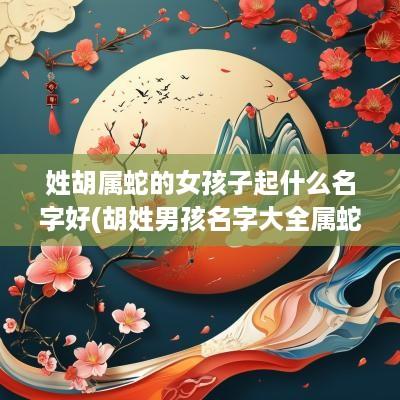 姓胡属蛇的女孩子起什么名字好(胡姓男孩名字大全属蛇)