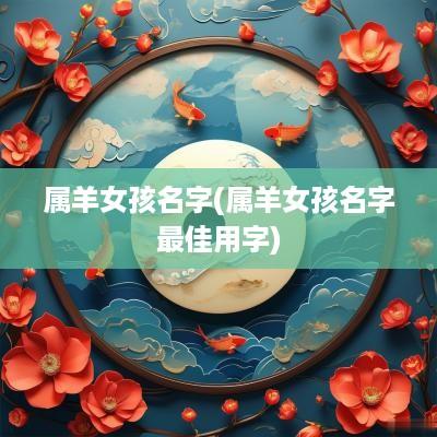 属羊女孩名字(属羊女孩名字最佳用字)
