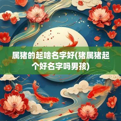 属猪的起啥名字好(猪属猪起个好名字吗男孩)