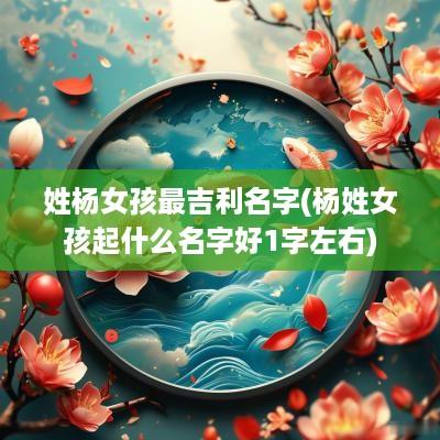 姓杨女孩最吉利名字(杨姓女孩起什么名字好1字左右)