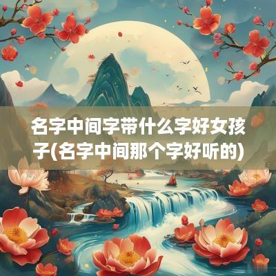 名字中间字带什么字好女孩子(名字中间那个字好听的)
