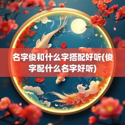 名字俊和什么字搭配好听(俊字配什么名字好听)