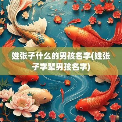 姓张子什么的男孩名字(姓张子字辈男孩名字)
