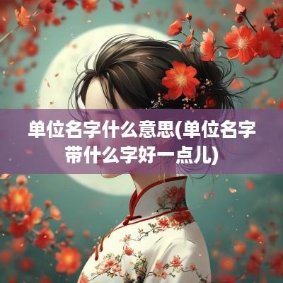 单位名字什么意思(单位名字带什么字好一点儿)