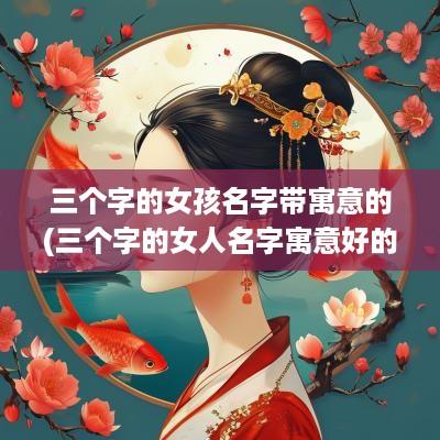 三个字的女孩名字带寓意的(三个字的女人名字寓意好的有哪些)