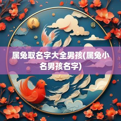 属兔取名字大全男孩(属兔小名男孩名字)