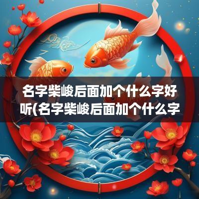 名字柴峻后面加个什么字好听(名字柴峻后面加个什么字好呢)