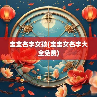 宝宝名字女孩(宝宝女名字大全免费)