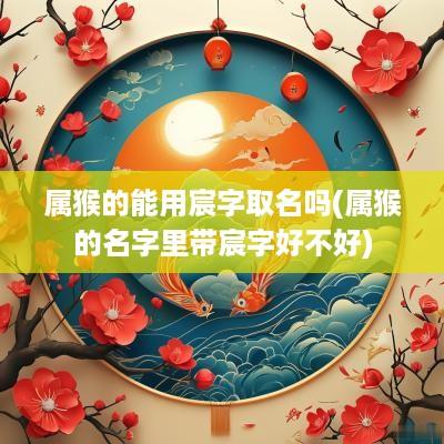 属猴的能用宸字取名吗(属猴的名字里带宸字好不好)
