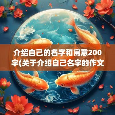 介绍自己的名字和寓意200字(关于介绍自己名字的作文300字)