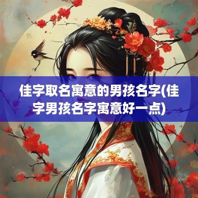 佳字取名寓意的男孩名字(佳字男孩名字寓意好一点)