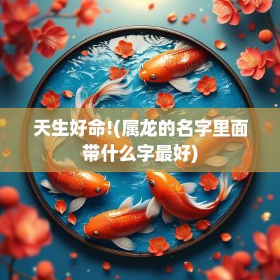 天生好命!(属龙的名字里面带什么字最好)