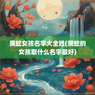 属蛇女孩名字大全姓(属蛇的女孩取什么名字最好)